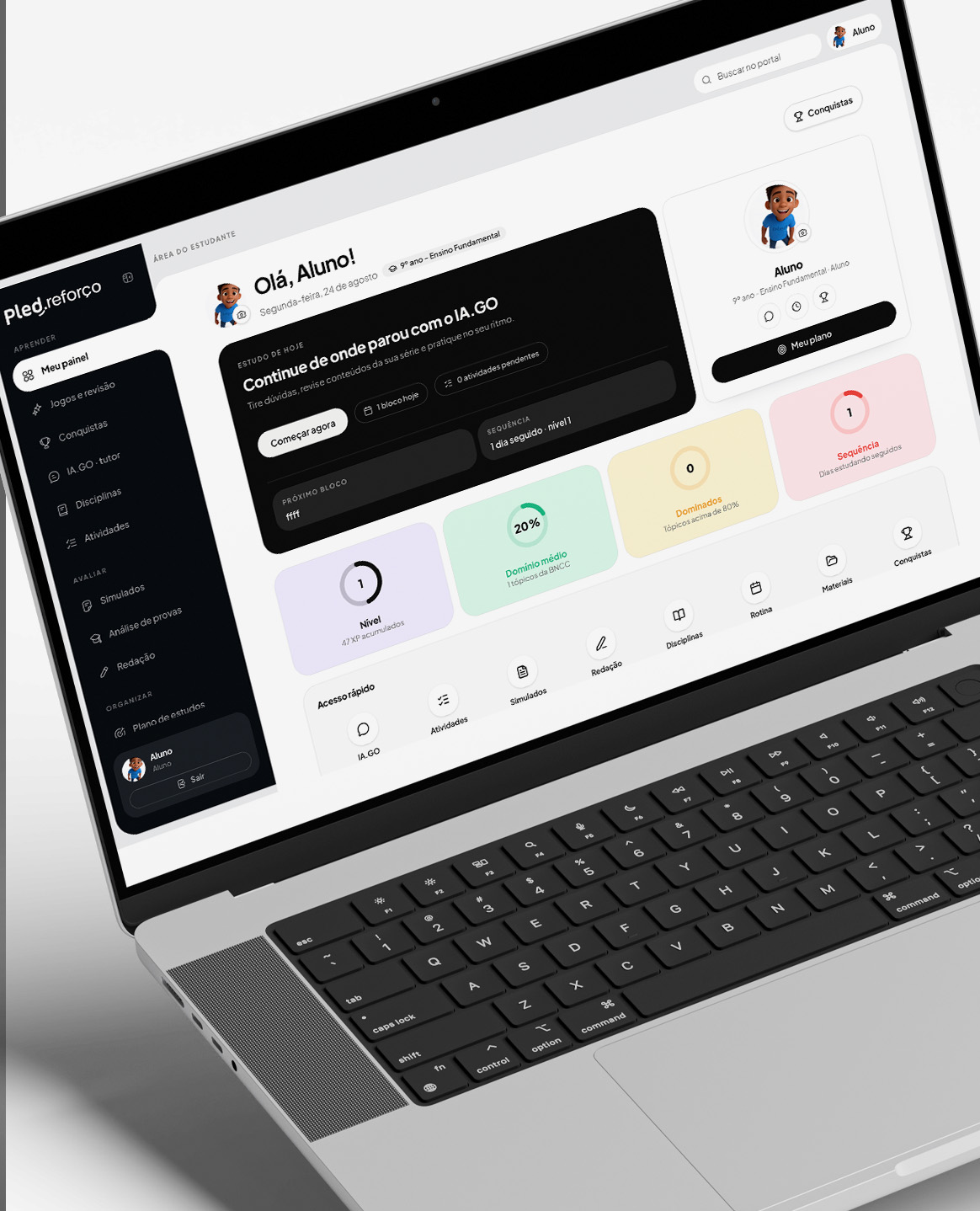 Projeto Plataforma Pled.reforço — UX/UI | Crevior